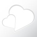 photo frame hearts.Frame on a white background in the form of a two hearts for your photos