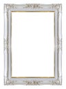 Frame white and gold copper vintage isolated background.