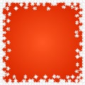 Frame White Puzzles Pieces Orange - Vector Jigsaw Royalty Free Stock Photo