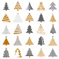 Christmas tree icon collection - vector illustration