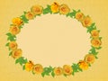 Frame of yellow roses.