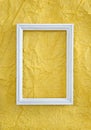 Frame on yellow wrinkled paper