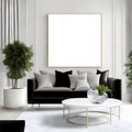 Frame Your Living Room Elegantly with Mockups Royalty Free Stock Photo