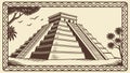 Framed Ancient Mayan Pyramid Historical Landmark Vector, vector design Generative AI Royalty Free Stock Photo