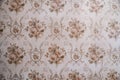 Framed antique brown flower wallpaper. vintage Royalty Free Stock Photo