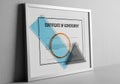 A framed Certificate of Achievement is displayed against a gray wall Royalty Free Stock Photo