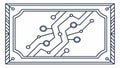 Framed Circuit Board: High-Tech Digital Design, vector design Generative AI Royalty Free Stock Photo