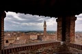 City scape roofs Mangia tower Siena, Tuscany, Toscana, Italy, Italia Royalty Free Stock Photo