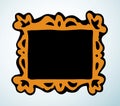 Framed mirror. Vector drawing icon