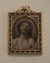 Framed painting of Jesus with a crown of thorns in the Pena Palace in Sintra, Portugal.