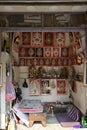 Framed pratima of Hindu Goddess Durga for sale at an artisan\'s stall in Kumartili, Kolkata