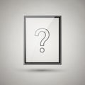 Framed question mark on a neutral gray background. The frame is rectangular with a Royalty Free Stock Photo