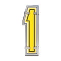 Framed traffic road sign FONT number 1 3D