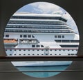 Framed View Of A Cruise Ship