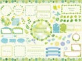 Set of botanical frames and spring graphic elements isolated on a plain background. Royalty Free Stock Photo