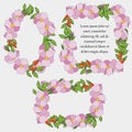 1728 frames, banner for text, greetings card, wedding invitation, decorated with flowers, frames