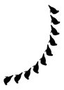 The frames are black on a white background - silhouettes of birds. Pigeons. Royalty Free Stock Photo