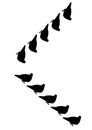 The frames are black on a white background - silhouettes of birds. Pigeons. Royalty Free Stock Photo