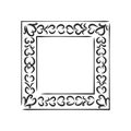 Frames and Borders Hand-Drawn Sketchy Scalloped Notebook Doodles Ornamental . picture frame vector sketch illustration Royalty Free Stock Photo