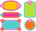 Frames Daisy Flower Retro Scalloped Royalty Free Stock Photo