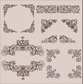 Frames. Decorative elements. Vector set Royalty Free Stock Photo