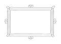 Frames, mirror in hand drawn style. Vintage image frame doodle labels. Blank black square rectangle label elegant sketches.