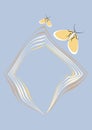 frames of moths. Design element for the design of books, notebooks, postcards, interior items, mobile application
