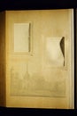 Frames of the old photo album with yellowed pages Royalty Free Stock Photo