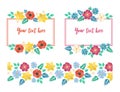 Frames and pattern spring flowers Royalty Free Stock Photo