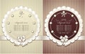 Frames with pearls bow in retro style Royalty Free Stock Photo