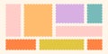 Frames Scalloped Vector Corrugated Bento Grid Shapes Set. Scallop Frame Wavy Retro Stickers Collection. Zig Zag Edge
