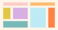 Frames Scalloped Vector Corrugated Bento Grid Shapes Set. Scallop Frame Wavy Retro Stickers Collection. Zig Zag Edge