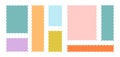 Frames Scalloped Vector Corrugated Bento Grid Shapes Set. Scallop Frame Wavy Retro Stickers Collection. Zig Zag Edge