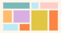Frames Scalloped Vector Corrugated Bento Grid Shapes Set. Scallop Frame Wavy Retro Stickers Collection. Zig Zag Edge