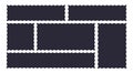 Frames Scalloped Vector Corrugated Bento Grid Shapes Set. Scallop Frame Wavy Retro Stickers Collection. Zig Zag Edge