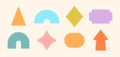 Frames Scalloped Vector Corrugated Shapes Set. Scallop Color Frame Wavy Retro Stickers Collection. Zig Zag Edge