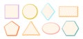 Frames Scalloped Vector Corrugated Shapes Set. Scallop Color Frame Wavy Retro Stickers Collection. Zig Zag Edge