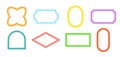 Frames Scalloped Vector Corrugated Shapes Set. Scallop Color Frame Wavy Retro Stickers Collection. Zig Zag Edge