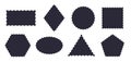 Frames Scalloped Vector Corrugated Shapes Set. Scallop Frame Wavy Retro Stickers Collection. Zig Zag Edge Geometric