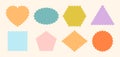 Frames Scalloped Vector Corrugated Shapes Set. Scallop Frame Wavy Retro Stickers Collection. Zig Zag Edge Geometric