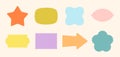 Frames Scalloped Vector Corrugated Shapes Set. Scallop Frame Wavy Retro Stickers Collection. Zig Zag Edge Geometric
