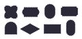 Frames Scalloped Vector Corrugated Shapes Set. Scallop Frame Wavy Retro Stickers Collection. Zig Zag Edge Geometric