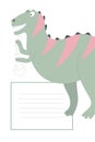 Frames set for childrenÃ¢â¬â¢s note book or postcard with cute dinosaurs