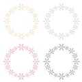 Set of elegant round winter frames