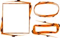 orange black creative colorful abstract hand drawn frames banners set Royalty Free Stock Photo