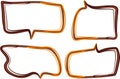 brown orange marker stroke art lines colorful speech bubbles Royalty Free Stock Photo