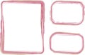 rose pink color line drawing stroke frames shapes banners Royalty Free Stock Photo