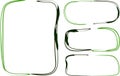 dark green stroke outline abstract frames shapes banners Royalty Free Stock Photo