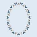 Frames on a square background - stylized moths - graphics. Design elements