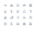 Framework composition line icons collection. Integration, Architecture, Design, Compatibility, Development, Abstraction Royalty Free Stock Photo